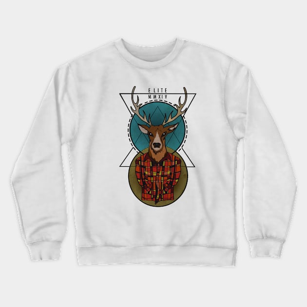 Stag in Shirt Crewneck Sweatshirt by EliteMMXIV